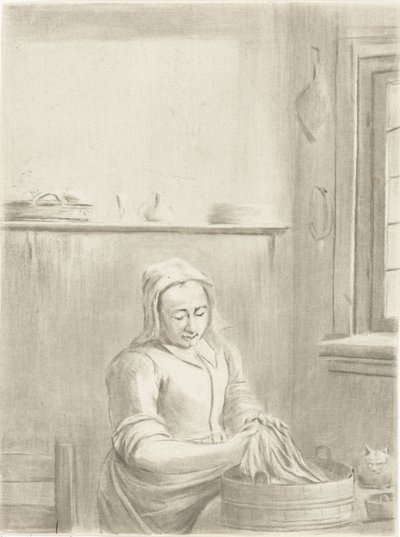 Servante de cuisine avec une bassine - Jurriaan Cootwijck