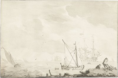 Navire de guerre près de la plage - Jurriaan Cootwijck
