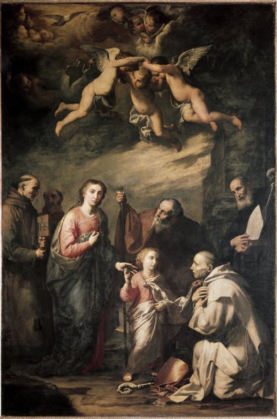 La Sainte Famille avec Saint Bruno de Cologne et d