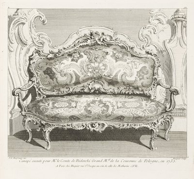 Canapé exécuté pour le comte de Bielinski en 1735, 4e planche - Juste Aurèle Meissonnier