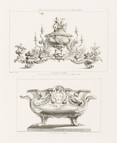 Neuvième Livre des Œuvres de J.A. Meissonnier, Surtout de Table - Juste Aurèle Meissonnier