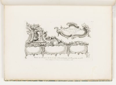 Partie des ornements de la Carte Chronologique du Roi faite en 1733, pl. 35 dans Oeuvre de Juste Aurèle Meissonnier - Juste Aurèle Meissonnier