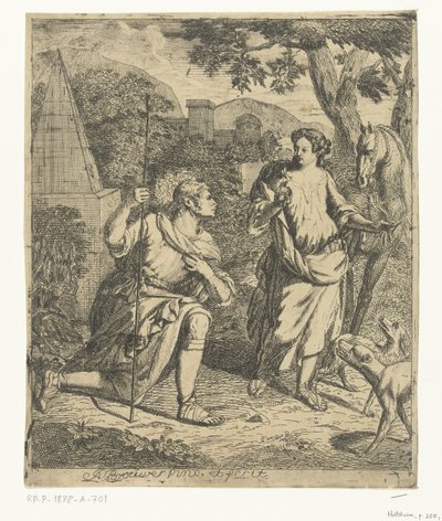 Scène pastorale avec Granida et Daifilo - Justus Brouwer