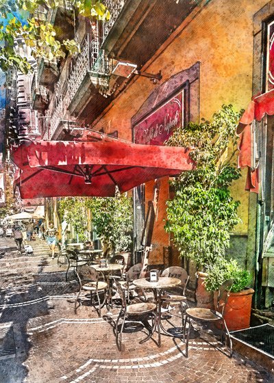 Un charmant café en terrasse - Justyna Jaszke