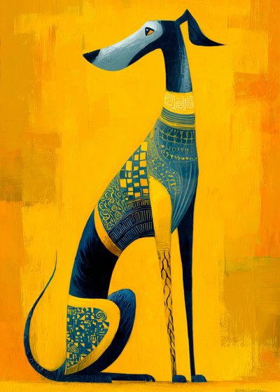 Lévrier bleu stylisé - Justyna Jaszke