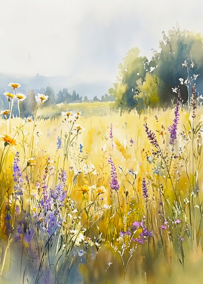 Prairie ensoleillée de fleurs sauvages - Justyna Jaszke