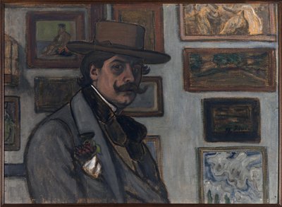 Autoportrait avec un chapeau brun - József Rippl Rónai