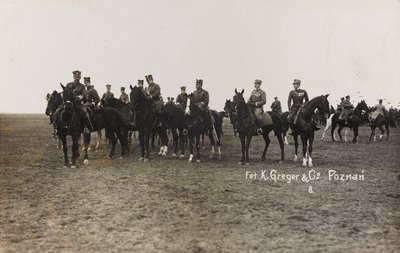 Album Jack Bosio - Campagne de guerre 1917-1920 : Mission militaire en Pologne (Varsovie - Posen) mars-avril 1919, une batterie de chevaux à Posen (Poznan) - K. Greger
