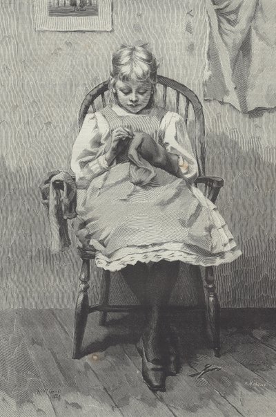 Jeune couturière, gravure par Fortuné Méaulle (1844-1901) (gravure) - K. McCausland