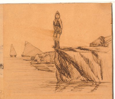 Femme sur un rocher - Kaarale Andreassen