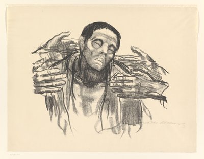 Homme et quatre mains - Käthe Kollwitz (signed by artist)