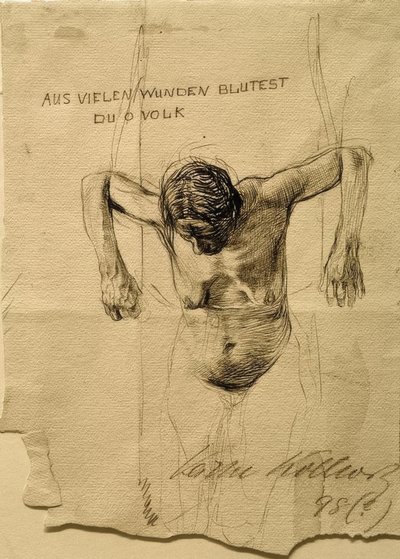 Étude de nu pour la gravure De nombreuses blessures saignent, ô peuple - Käthe Kollwitz