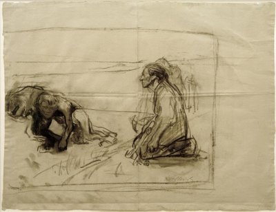 K.Kollwitz, Étude pour Laboureur (Laboureur avec femme agenouillée) - Käthe Kollwitz