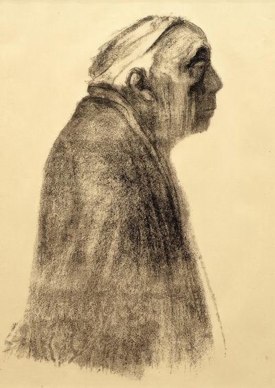 Autoportrait de profil vers la droite - Käthe Kollwitz