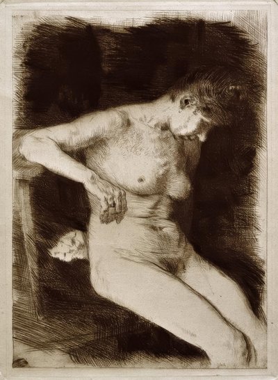 Nu féminin assis - Käthe Kollwitz