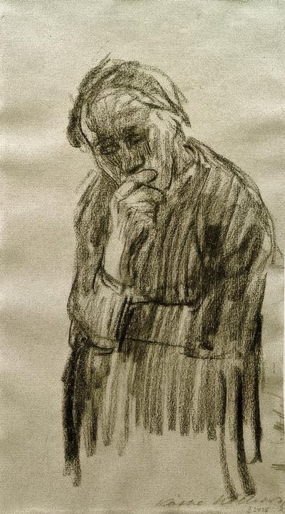 Femme debout, la tête appuyée sur la main droite - Käthe Kollwitz