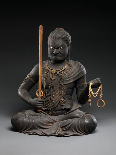 Fudō Myōō, début du XIIIe siècle (laque et or avec cristal) - Kaikei Kaikei