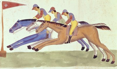 Courses de chevaux au Bengale, c.1830 - Kalighat School