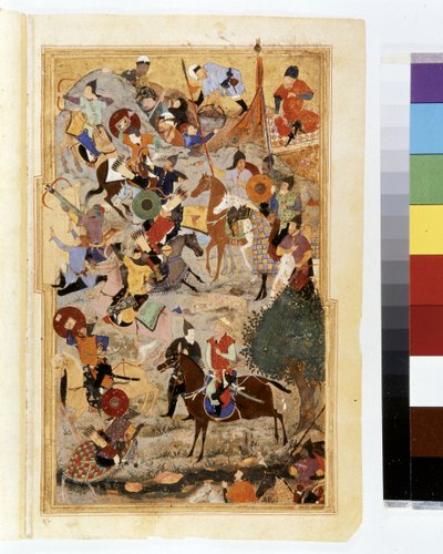 TIMUR (Tamerlan): Timur assiégeant le château des Hospitaliers à Smyrne en 1402 - Kamal ud Din Behzad