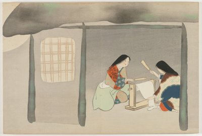 Fleurs de cent mondes : Battage de soie - Kamisaka Sekka