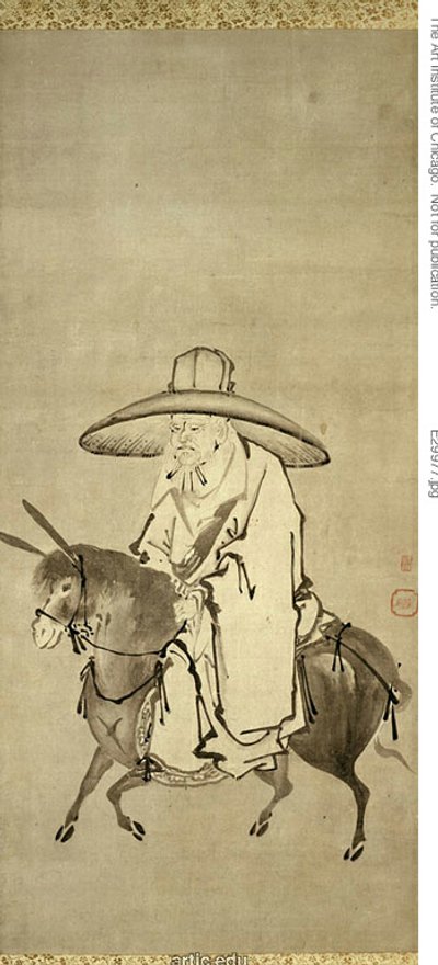 Le poète Du Fu à dos d