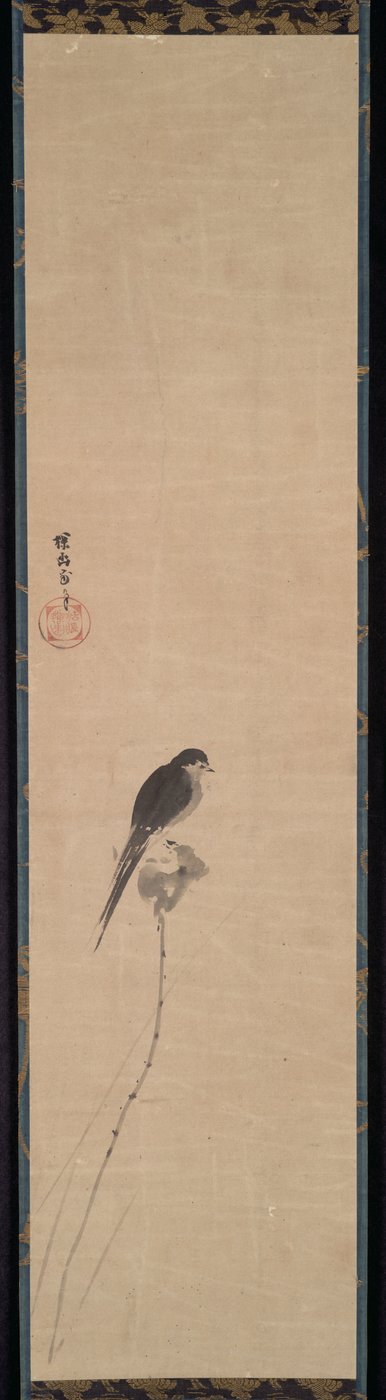 Oiseau sur un bouton de lotus - Kanō Tan’yū