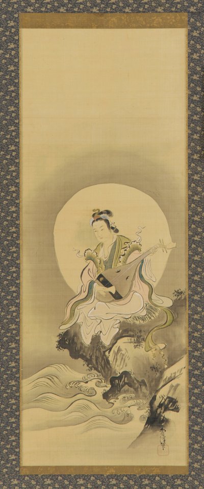 Benten Sarasvati assise sur un rocher, période Edo, milieu du XVIIe-début du XVIIIe siècle - Kanô Yôboku Tsunenobu