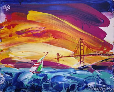 Coucher de soleil sur le Golden Gate en voilier - Kanat Ibragimov