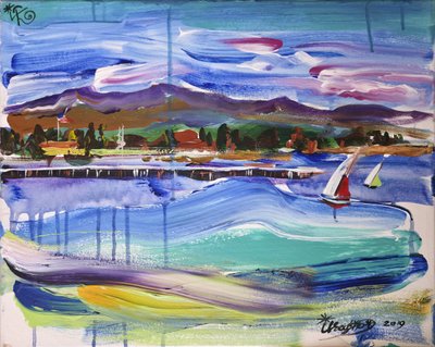 Des voiliers aux couleurs vives sur l