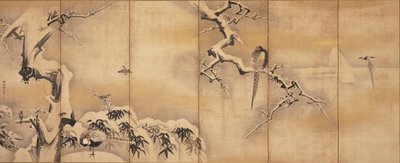 Oiseaux dans le paysage, première moitié du XVIIe siècle - Kano Naonobu