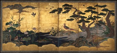 Oiseaux et fleurs, fin du 16e siècle - Kano Shoei (attr.to)