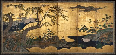 Oiseaux et fleurs, fin du XVIe siècle - Kano Shoei (attr.to)