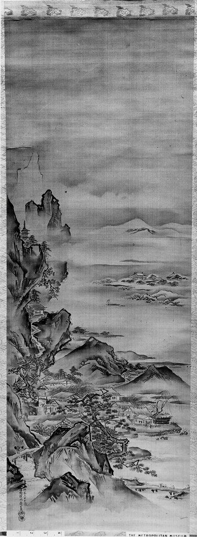 Vue du mont Horai, 19ème siècle - Kano Tansui