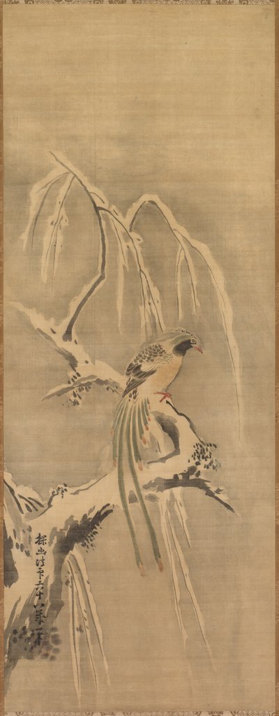 Oiseau Chinois sur une Branche Enneigée, 17ème siècle - Kanō Tan’yū
