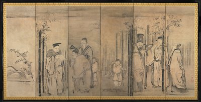 Les Sept Sages de la Forêt de Bambous, Quatre Anciens du Mont Shang, 1600s - Kanō Tan’yū