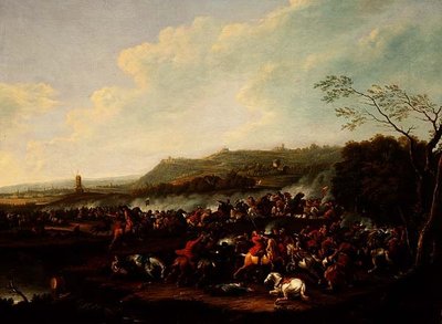 Une escarmouche de cavalerie dans une vallée - Karel Bredael