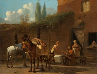 Muletiers à une auberge - Karel Du Jardin