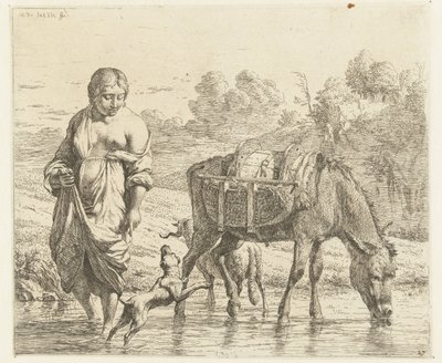 Femme et âne dans l
