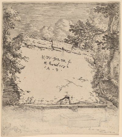 Page de titre avec fontaine - Karel Dujardin