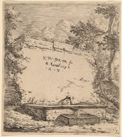 Page de titre avec fontaine - Karel Dujardin
