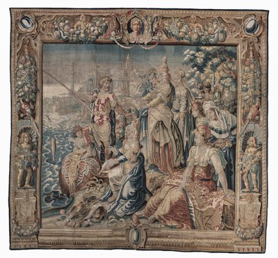 Antoine et Cléopâtre (Antoine attrape un poisson salé); tapisserie, date inconnue - Karel van II Mander