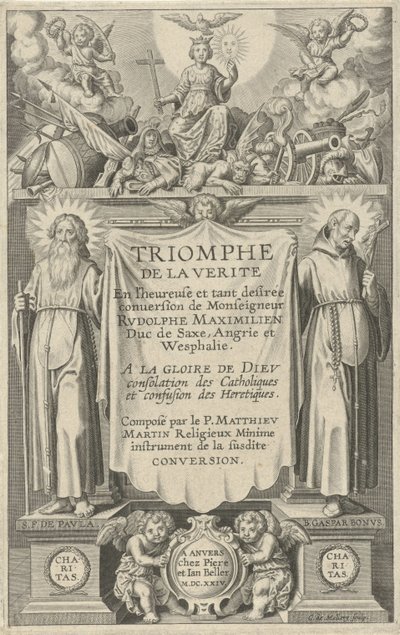 Page de Titre pour: Triomphe de la Vérité, 1624 - Karel van Mallery
