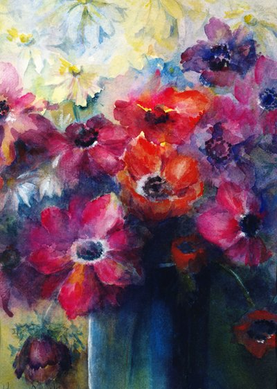 Anémones de Caen avec des marguerites - Karen Armitage