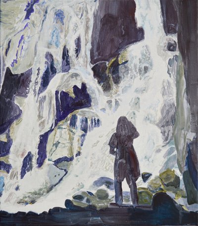 Une personne près de la cascade Majestic - Karin Bos