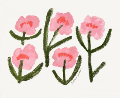 Fleurs roses modernes - Karin Lauria