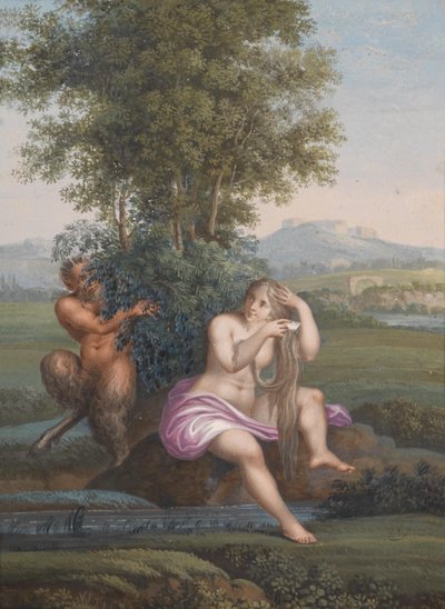 Nymphe des ruisseaux et faune - Karl Agricola