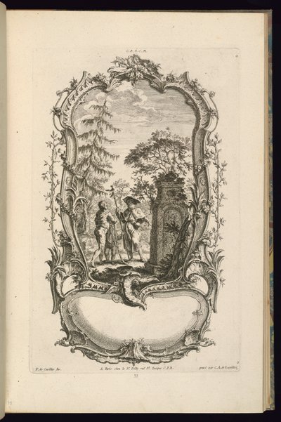 Projet pour un cartouche avec grands et petits compartiments - Karl Albert von Lespilliez