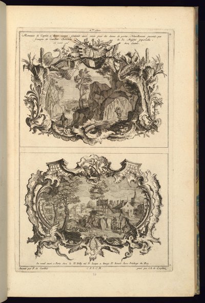 Design pour deux cartouches, 1745 - Karl Albert von Lespilliez