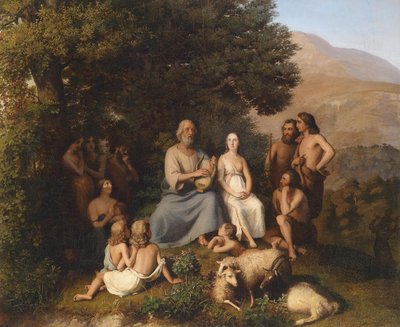 Homère chantant parmi les jeunes Grecs - Karl Becker