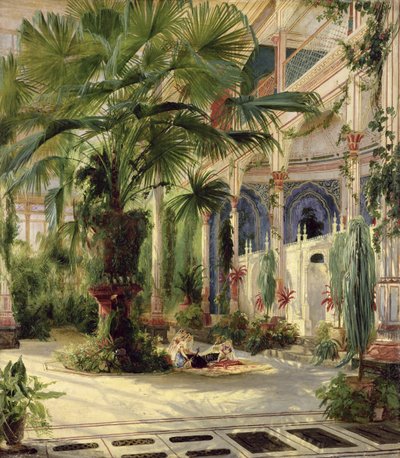 Intérieur de la maison des palmiers à Potsdam - Carl Blechen